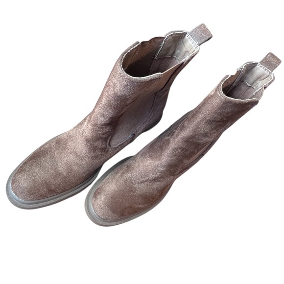 Nine West Suede Chelsea Ankle Booties Block Heel Lug Sole Women's 6.5 - Picture 9 of 15